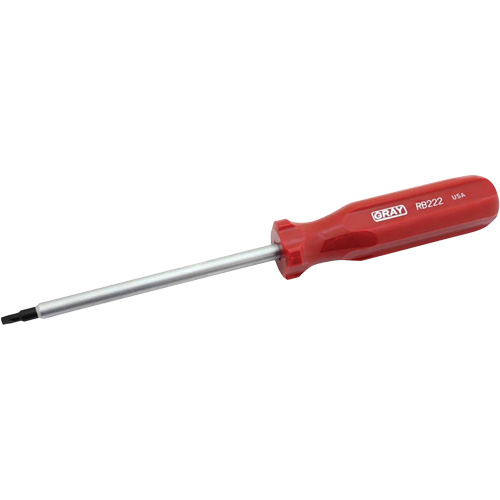 Extra-Long Square Recess Screwdriver, #2 Tip, Round, 10-1/4" L, Cushion Grip Handle