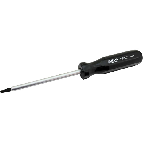 Extra-Long Square Recess Screwdriver, #3 Tip, Round, 10-1/4" L, Cushion Grip Handle