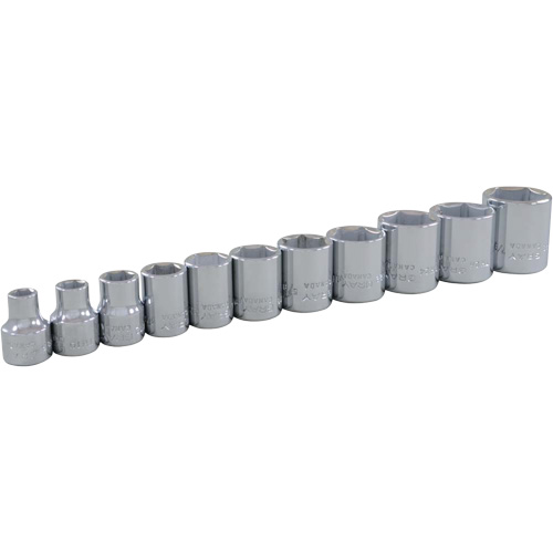 SAE Socket Set, 11 Pcs, 3/8" Drive Size
