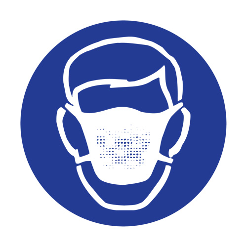 Right to Know - Pictogram Labels- Dust Mask, Vinyl, Sheet, 2-1/4" L x 2-1/4" W