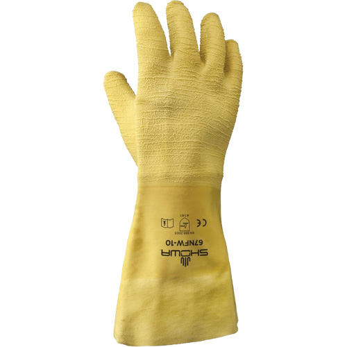 67NFW General Purpose Gloves, 10/Large, Rubber Latex Coating, Cotton Shell